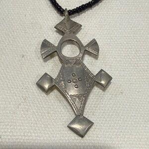 Artisan Silver Cross Pendant Necklace